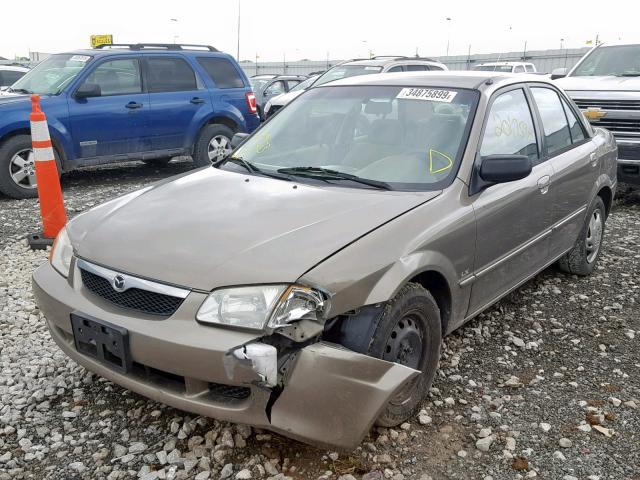 JM1BJ2227Y0289552 - 2000 MAZDA PROTEGE DX BROWN photo 2