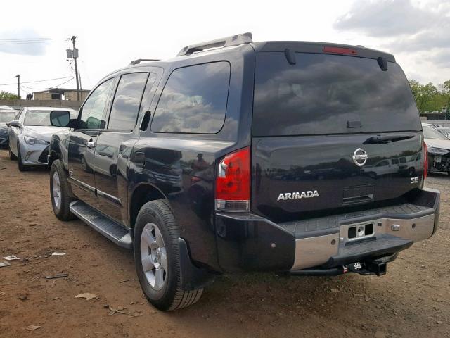 5N1AA08C77N700901 - 2007 NISSAN ARMADA SE BLACK photo 3