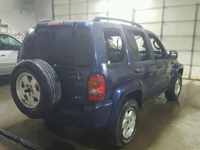 1J4GL58K72W363530 - 2002 JEEP LIBERTY LI BLUE photo 4