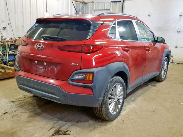 KM8K6CAA8JU129464 - 2018 HYUNDAI KONA SEL RED photo 4