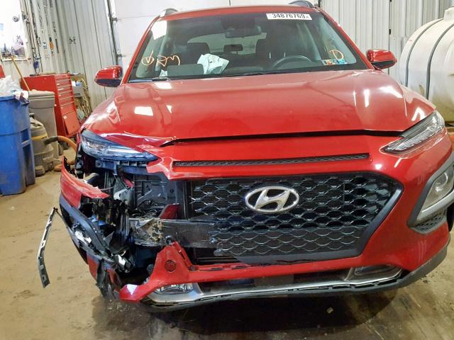 KM8K6CAA8JU129464 - 2018 HYUNDAI KONA SEL RED photo 9