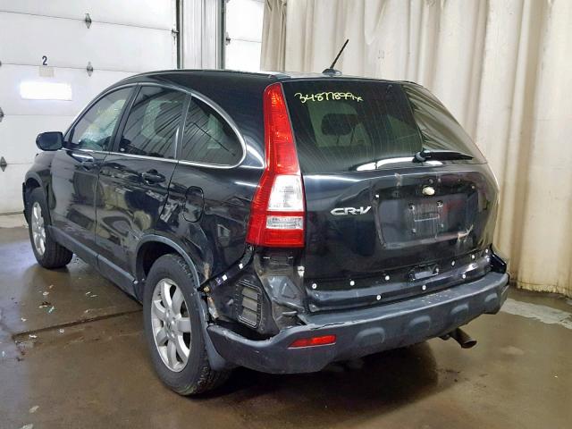 JHLRE48717C113890 - 2007 HONDA CR-V EXL BLACK photo 3