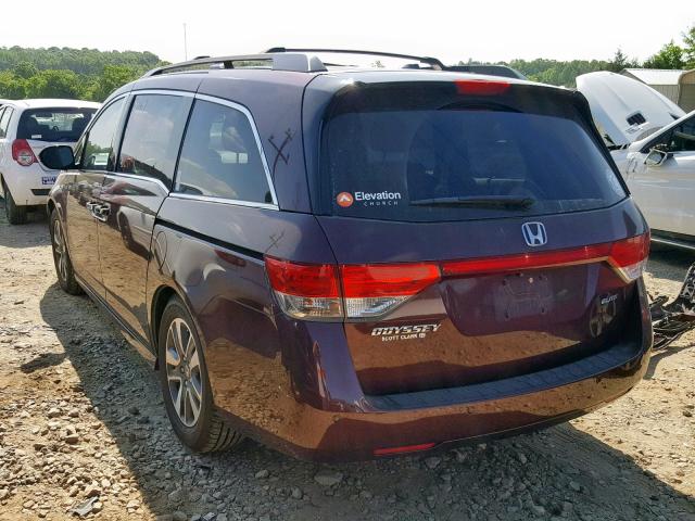 5FNRL5H91EB069321 - 2014 HONDA ODYSSEY TO MAROON photo 3