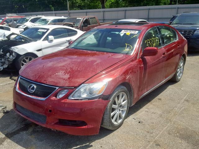 JTHBH96SX65015484 - 2006 LEXUS GS 300 MAROON photo 2