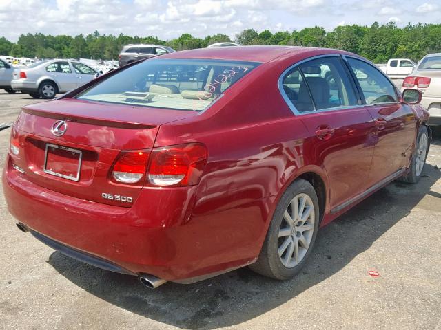 JTHBH96SX65015484 - 2006 LEXUS GS 300 MAROON photo 4