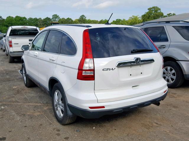 5J6RE3H70BL020434 - 2011 HONDA CR-V EXL WHITE photo 3