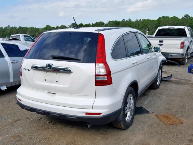 5J6RE3H70BL020434 - 2011 HONDA CR-V EXL WHITE photo 4