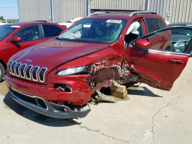 1C4PJMDB8GW244629 - 2016 JEEP CHEROKEE L MAROON photo 2