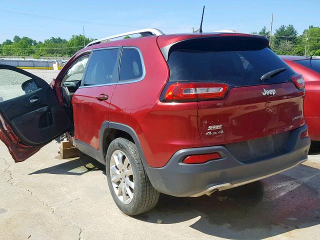 1C4PJMDB8GW244629 - 2016 JEEP CHEROKEE L MAROON photo 3