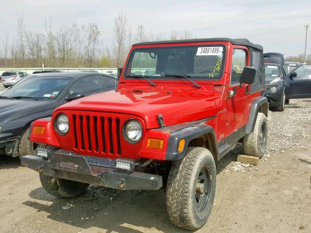 1J4FA29P02P720700 - 2002 JEEP WRANGLER / RED photo 2