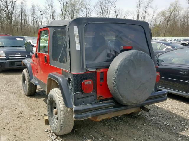 1J4FA29P02P720700 - 2002 JEEP WRANGLER / RED photo 3