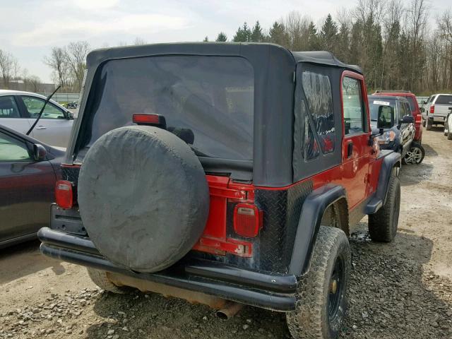 1J4FA29P02P720700 - 2002 JEEP WRANGLER / RED photo 4