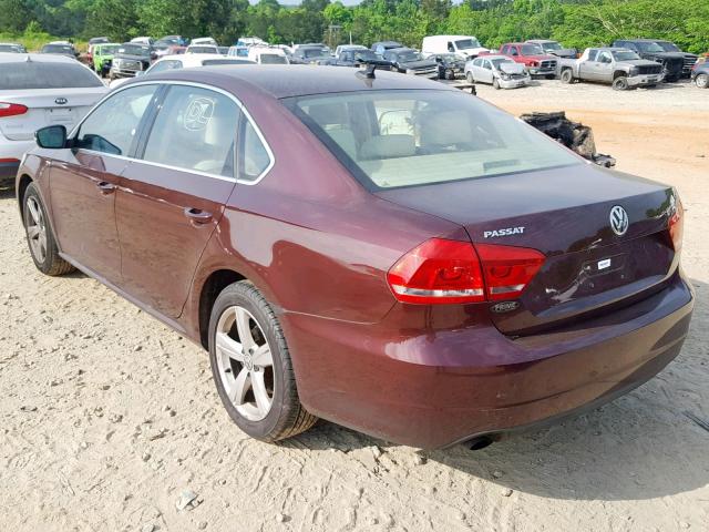 1VWAT7A36EC024643 - 2014 VOLKSWAGEN PASSAT S RED photo 3