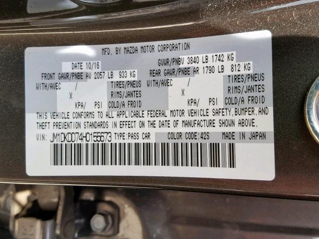 JM1DKDD74H0155673 - 2017 MAZDA CX-3 GRAND GRAY photo 10