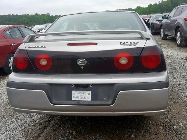 2G1WF52E059293029 - 2005 CHEVROLET IMPALA SILVER photo 9