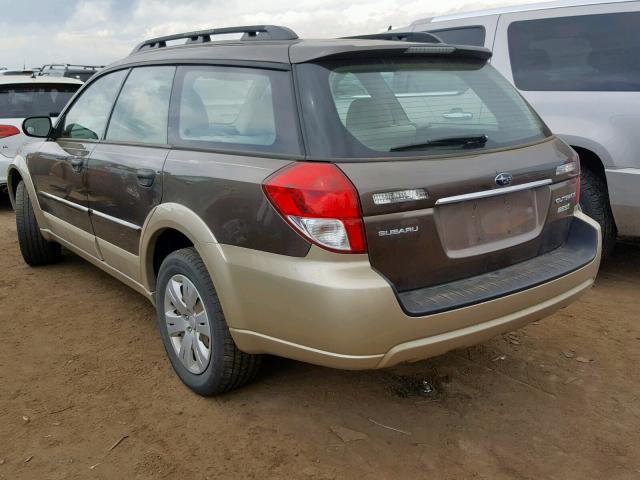 4S4BP60C687350524 - 2008 SUBARU OUTBACK BROWN photo 3