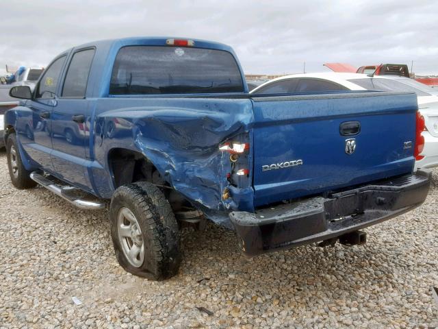 1D7HE28N75S258713 - 2005 DODGE DAKOTA QUA BLUE photo 3