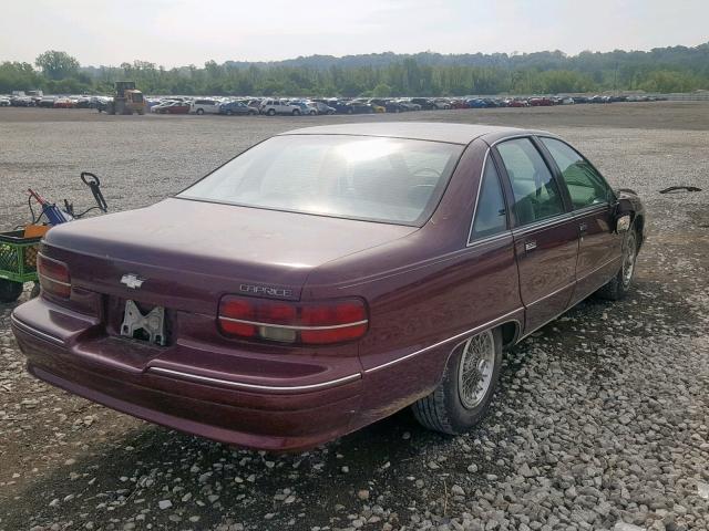 1G1BL53E3NW114947 - 1992 CHEVROLET CAPRICE BURGUNDY photo 4