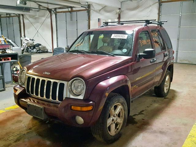 1J4GL58K92W150370 - 2002 JEEP LIBERTY LI BURGUNDY photo 2