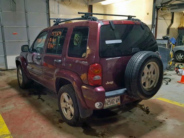 1J4GL58K92W150370 - 2002 JEEP LIBERTY LI BURGUNDY photo 3