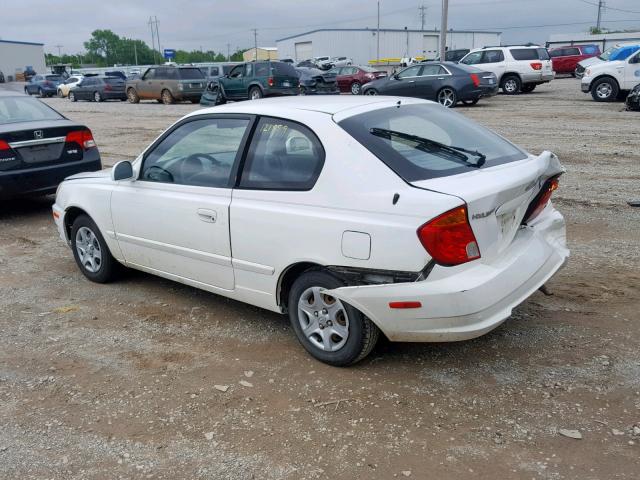 KMHCG35C15U353520 - 2005 HYUNDAI ACCENT GS WHITE photo 3