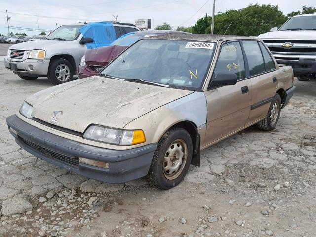 1HGED3549LA020335 - 1990 HONDA CIVIC DX BROWN photo 2