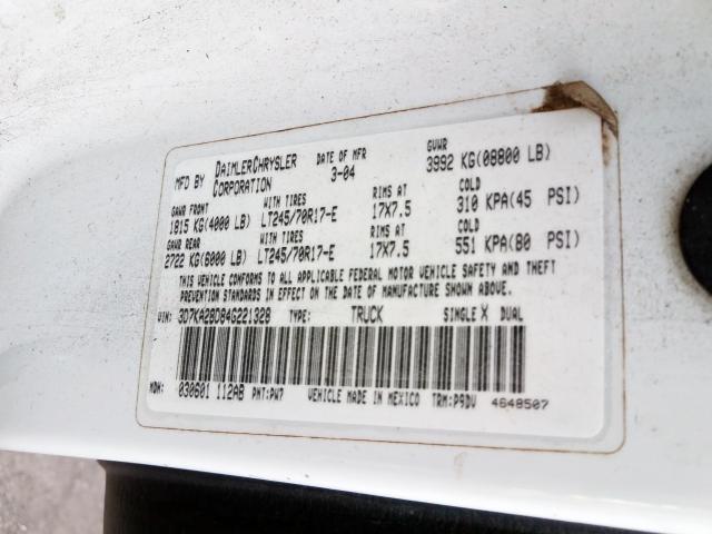 3D7KA28D84G221328 - 2004 DODGE RAM 2500 ST  photo 10