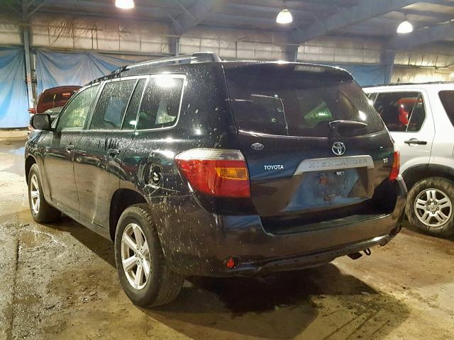 JTEDS41A482058943 - 2008 TOYOTA HIGHLANDER BLACK photo 3