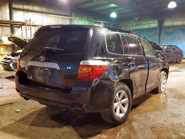 JTEDS41A482058943 - 2008 TOYOTA HIGHLANDER BLACK photo 4