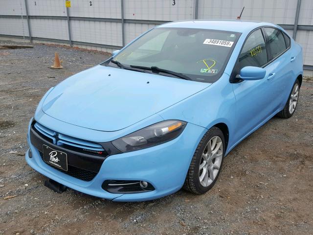 1C3CDFBA6DD226282 - 2013 DODGE DART SXT BLUE photo 2