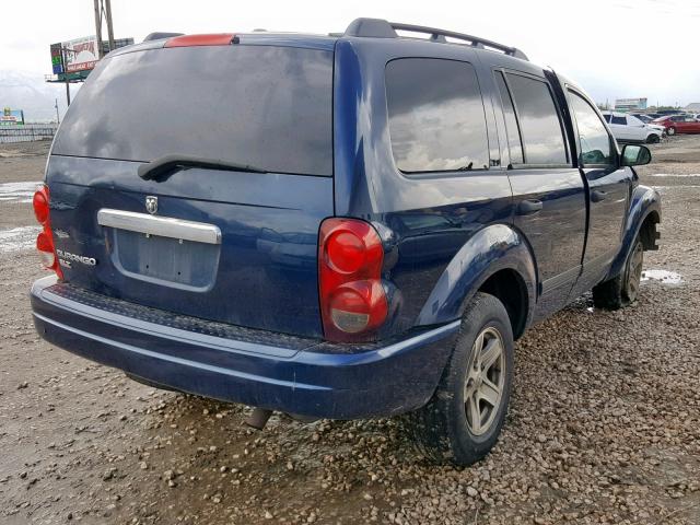 1D4HB48N56F131793 - 2006 DODGE DURANGO SL BLUE photo 4