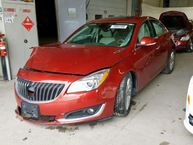 2G4GN5EX9E9209944 - 2014 BUICK REGAL PREM RED photo 2