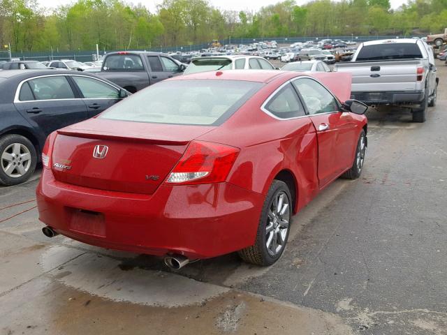 1HGCS2B88CA007252 - 2012 HONDA ACCORD EXL RED photo 4