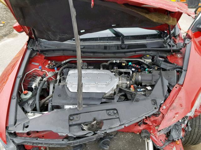 1HGCS2B88CA007252 - 2012 HONDA ACCORD EXL RED photo 7