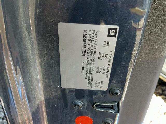 1G2AS18H697176591 - 2009 PONTIAC G5 CHARCOAL photo 10