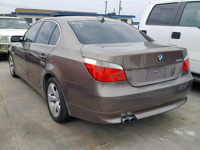 WBANE53547CW60849 - 2007 BMW 525 I BROWN photo 3