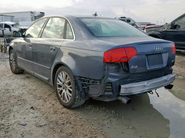 WAUAF78E88A162473 - 2008 AUDI A4 2.0T GRAY photo 3