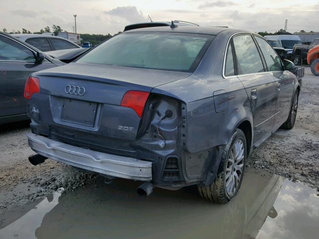 WAUAF78E88A162473 - 2008 AUDI A4 2.0T GRAY photo 4