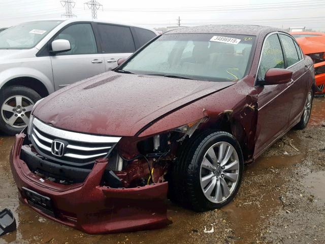 1HGCP2F8XCA138372 - 2012 HONDA ACCORD EXL BURGUNDY photo 2