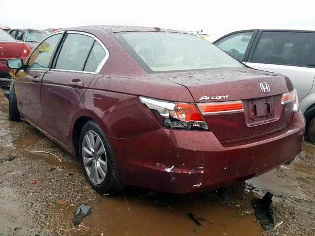 1HGCP2F8XCA138372 - 2012 HONDA ACCORD EXL BURGUNDY photo 3