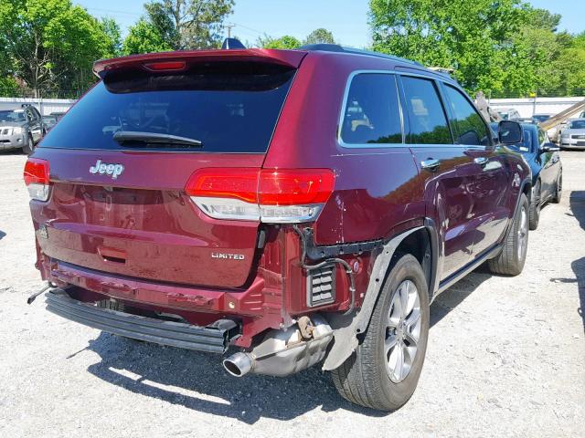 1C4RJEBGXGC412401 - 2016 JEEP GRAND CHER RED photo 4