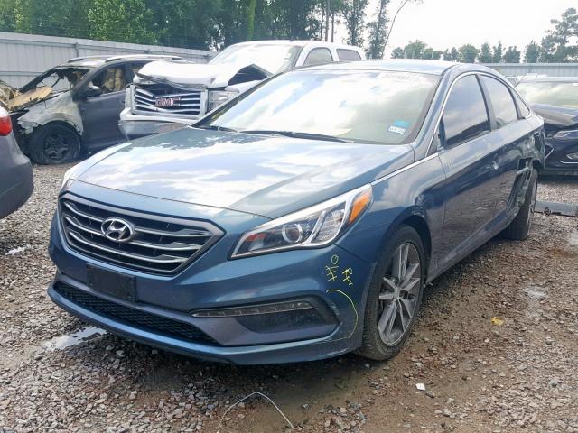 5NPE34AB2FH229277 - 2015 HYUNDAI SONATA SPO BLUE photo 2