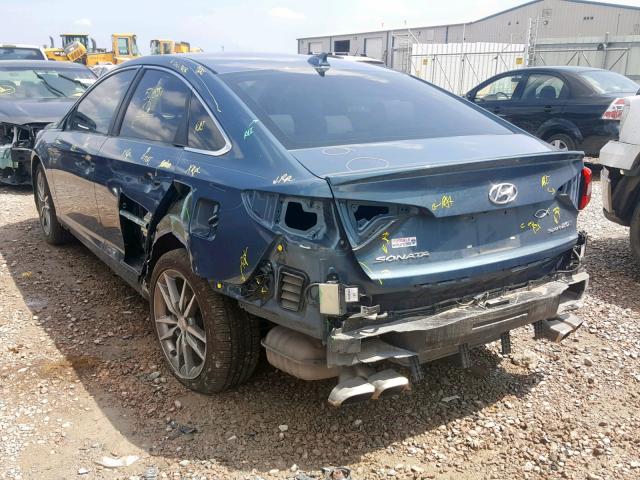 5NPE34AB2FH229277 - 2015 HYUNDAI SONATA SPO BLUE photo 3