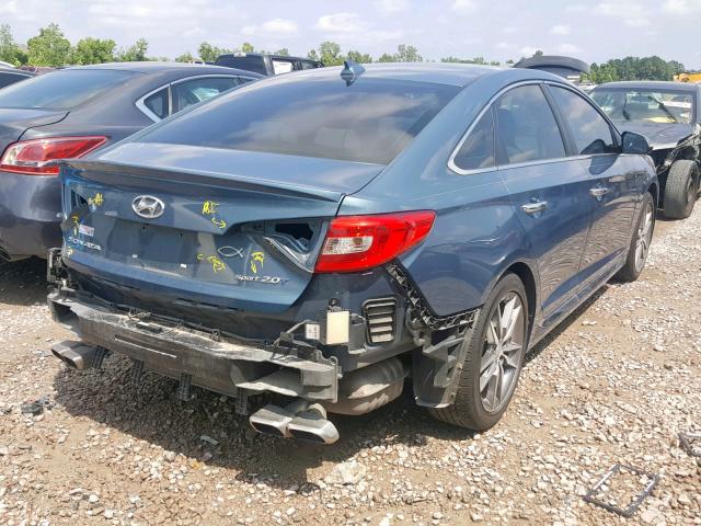 5NPE34AB2FH229277 - 2015 HYUNDAI SONATA SPO BLUE photo 4