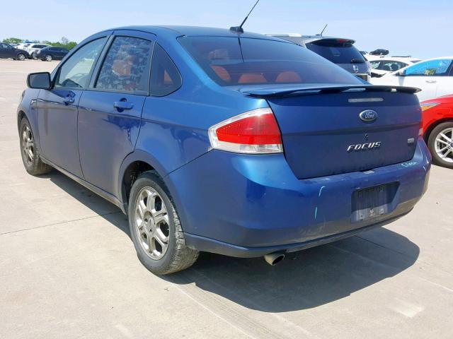 1FAHP36NX9W267682 - 2009 FORD FOCUS SES BLUE photo 3