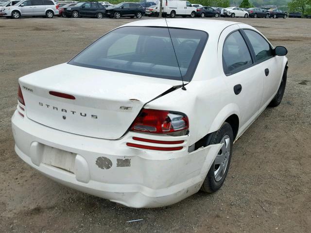 1B3EL36X84N121114 - 2004 DODGE STRATUS SE WHITE photo 4