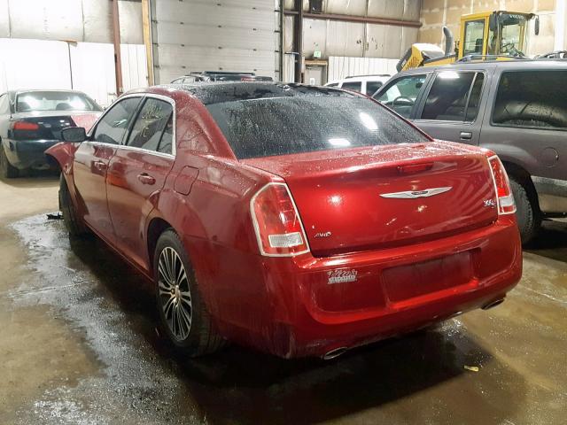 2C3CCAGG0EH166801 - 2014 CHRYSLER 300 S RED photo 3