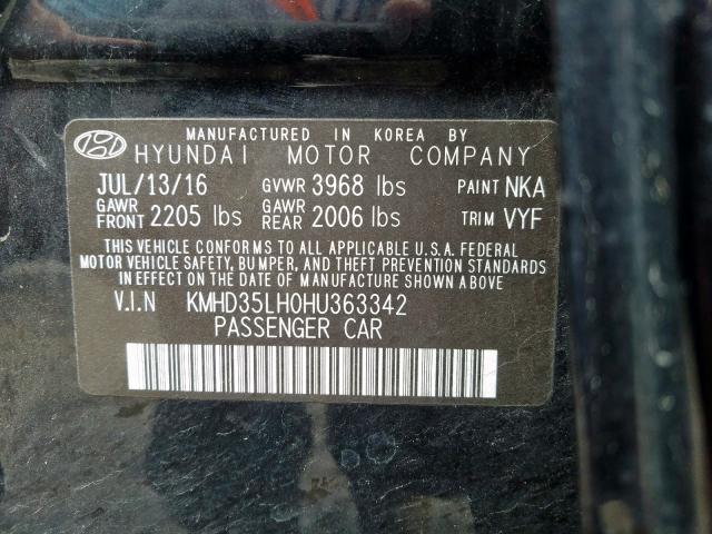 KMHD35LH0HU363342 - 2017 HYUNDAI ELANTRA GT  photo 10