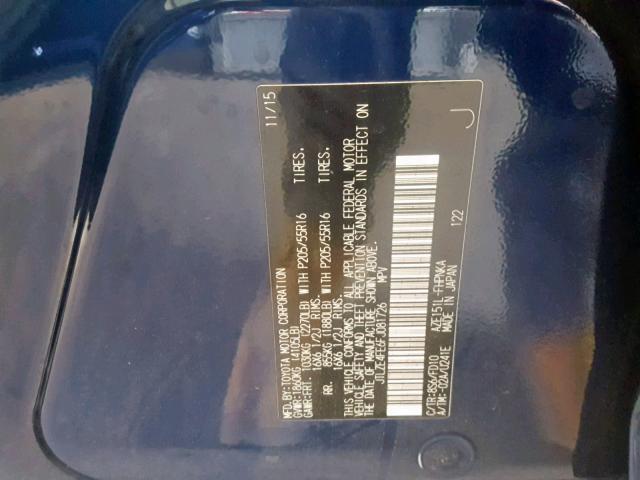 JTLZE4FE6FJ081726 - 2015 TOYOTA SCION XB 蓝色 照片 10