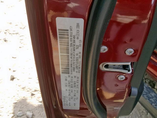 1C6RR6YTXJS195018 - 2018 RAM 1500 REBEL ბურგუნდია ფოტო 10